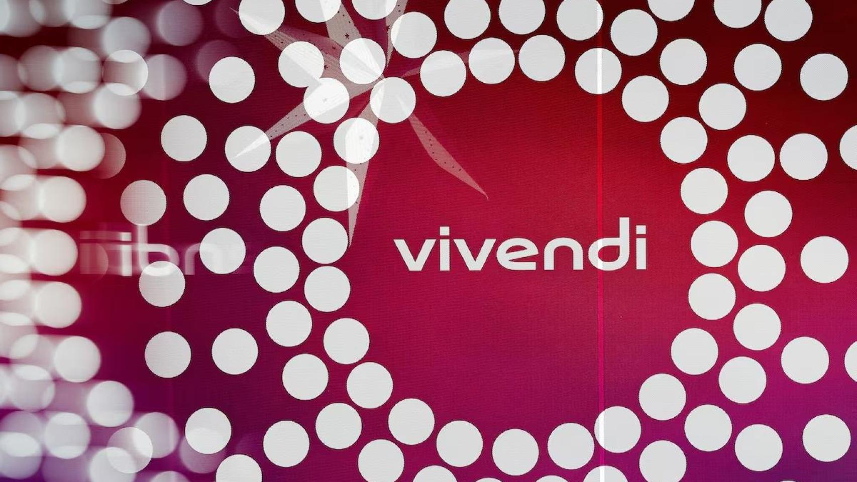 Logotipo de Vivendi en su sede central de París, Francia.