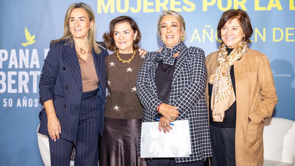 Milagros Tolón, Carmen Calvo, Esther Esteban y Nativel Preciado en han hablado sobre mujeres y democracia en Toledo