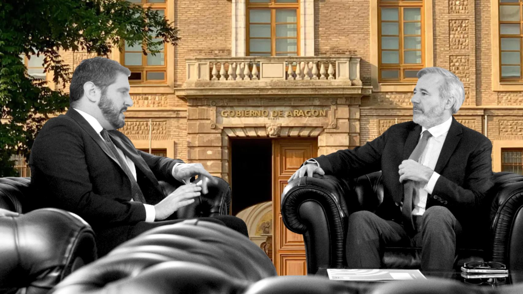 Azcón y Nolasco, con el Pignatelli de fondo.