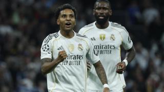 Rodrygo celebra el gol marcado ante el Manchester City.