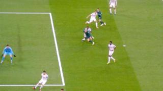 Rüdiger catches Haaland.