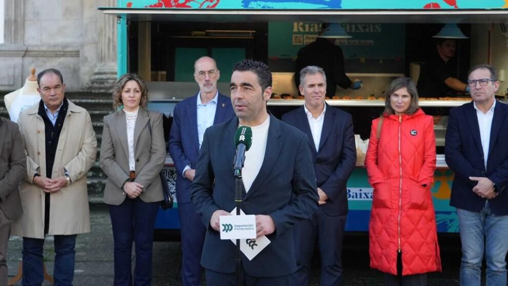 Luis López, presidente de la Deputación de Pontevedra en un acto celebrado este 10 de diciembre