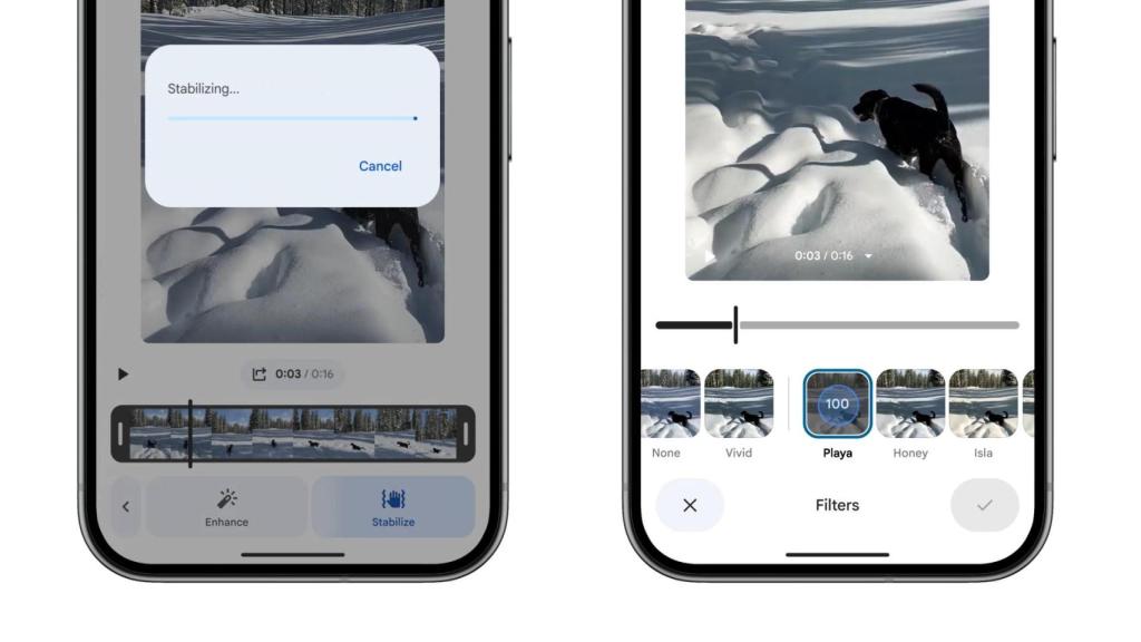 Las nuevas opciones de edición de vídeo de Google Fotos