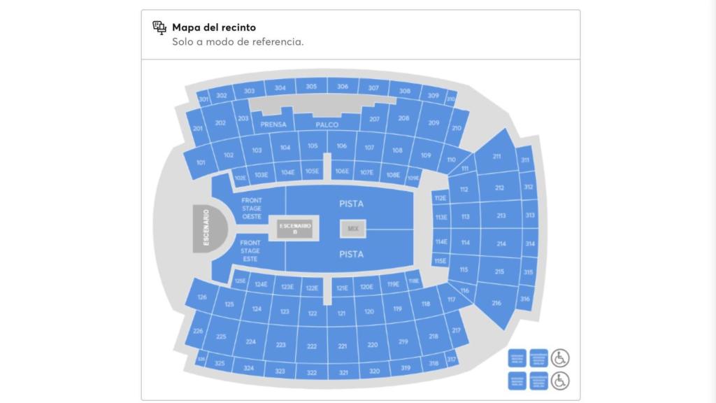 Mapa del Palau Sant Jordi.