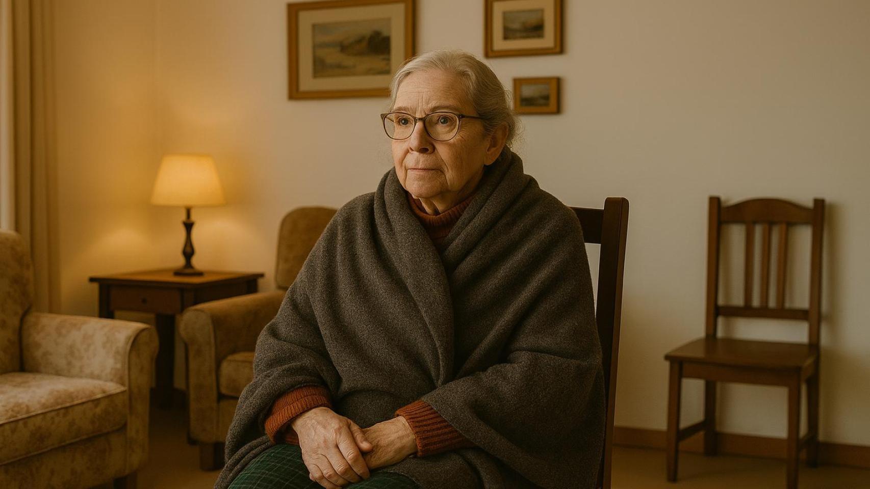 Una mujer abrigada en invierno.