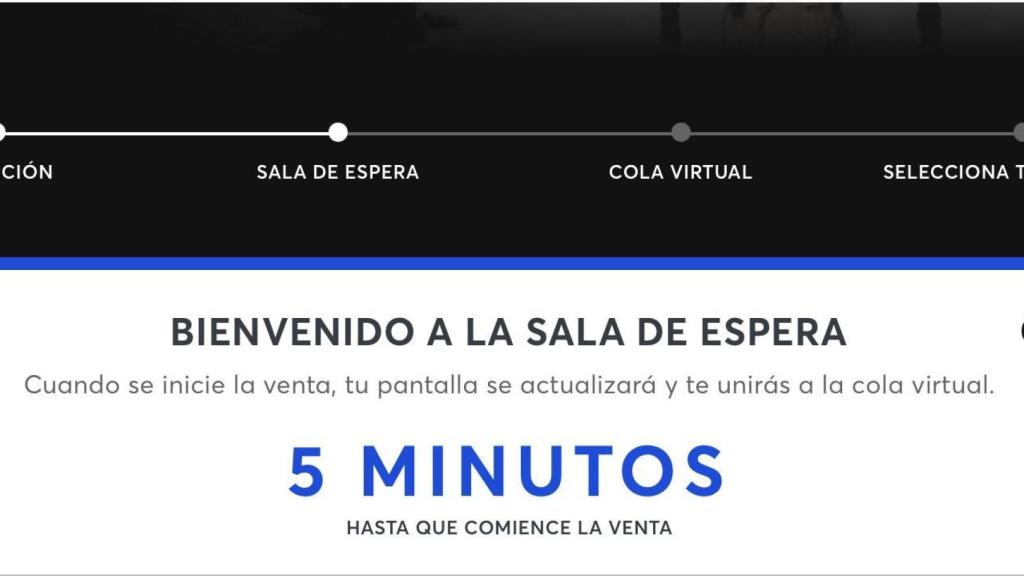 Captura de pantalla de la sala de espera.