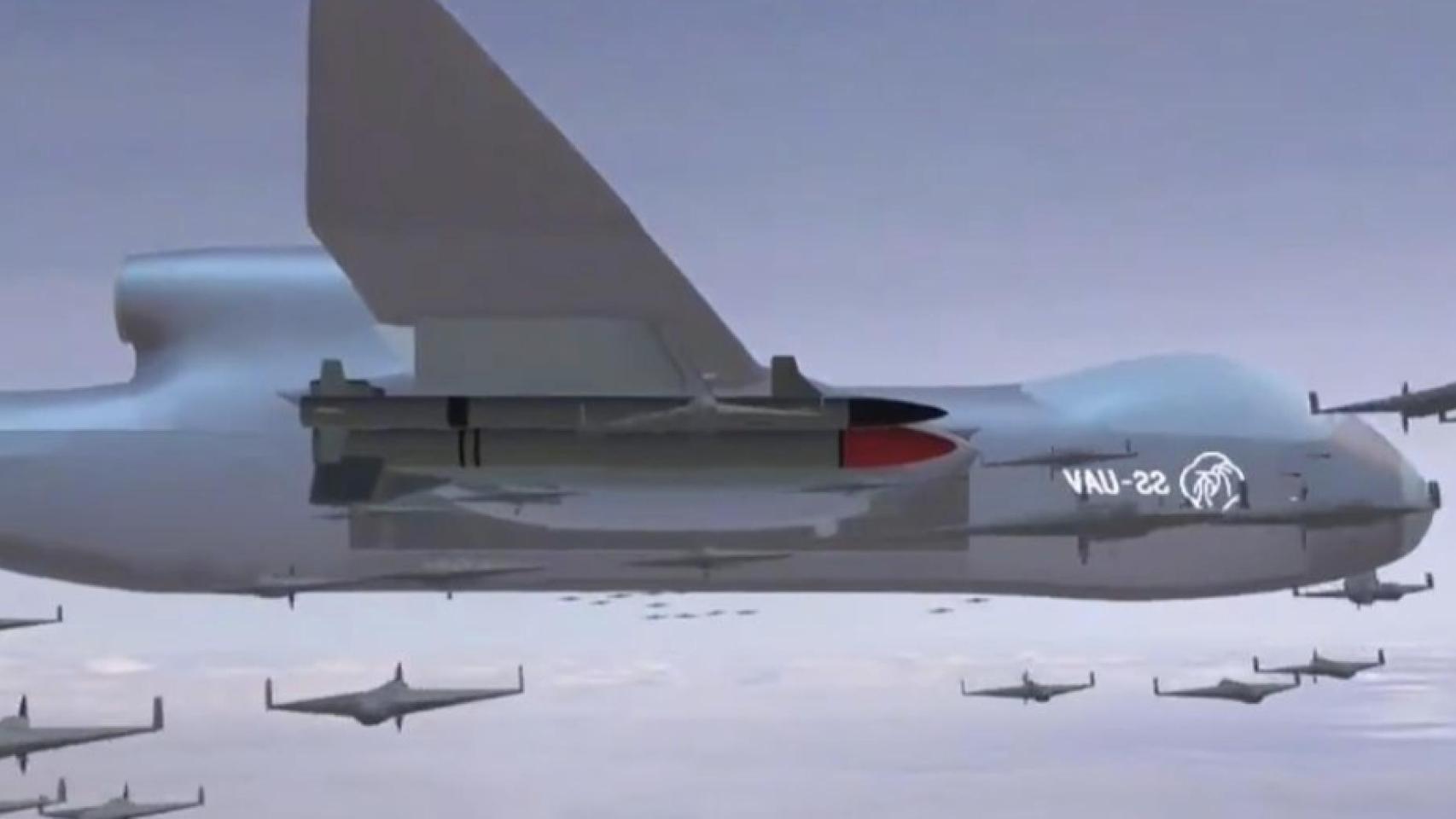 Representación por ordenador del dron nodriza.