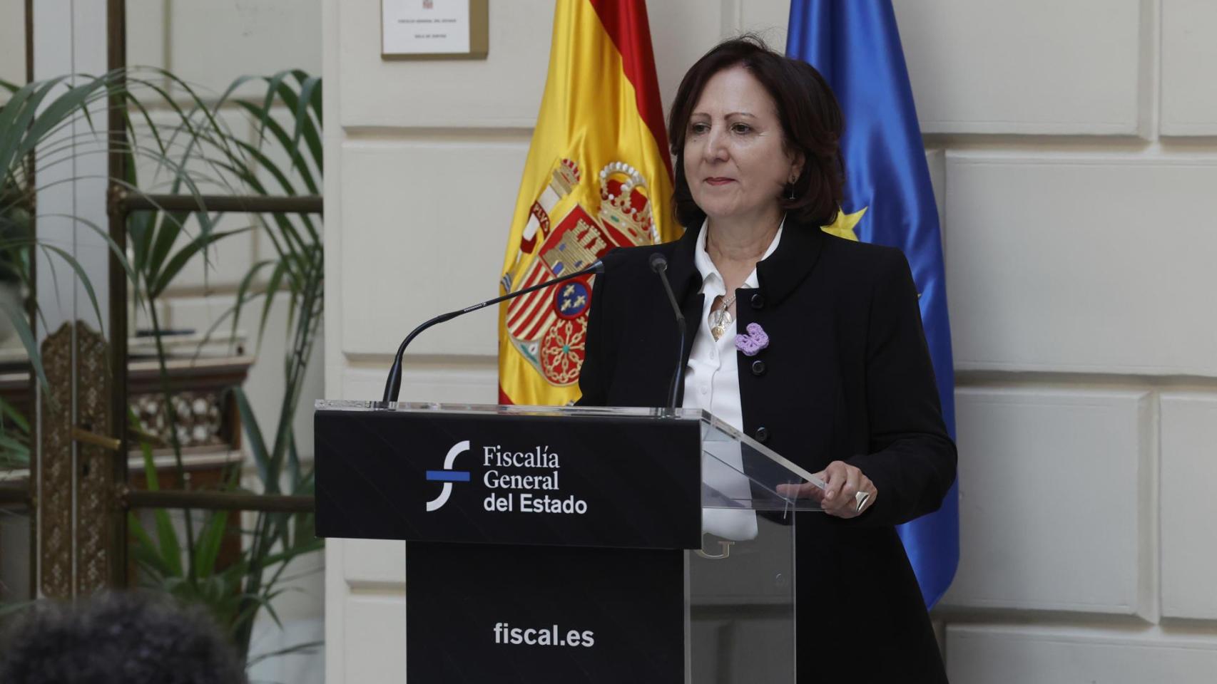 Teresa Peramato, nueva fiscal general del Estado, este jueves durante su toma de posesión en la sede de la Fiscalía General del Estado.