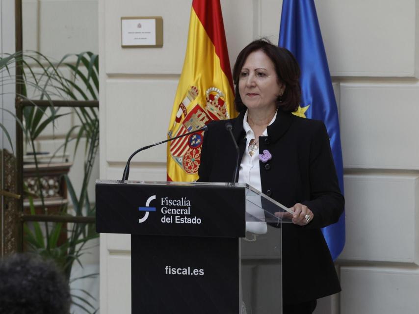 Teresa Peramato, nueva fiscal general del Estado, durante su toma de posesión en la sede de la Fiscalía General del Estado.