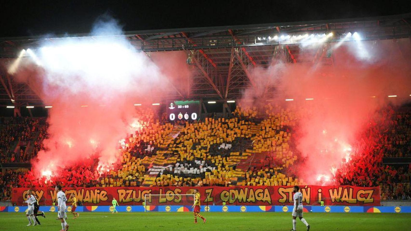 Estadio de Jagiellonia, lugar donde juega este jueves el Rayo Vallecano.