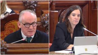 Miguel Lorenzo e Ines Rey en el pleno de esta mañana.