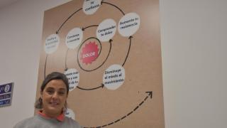 Beatriz posa en las instalaciones de la unidad del dolor en Valladolid