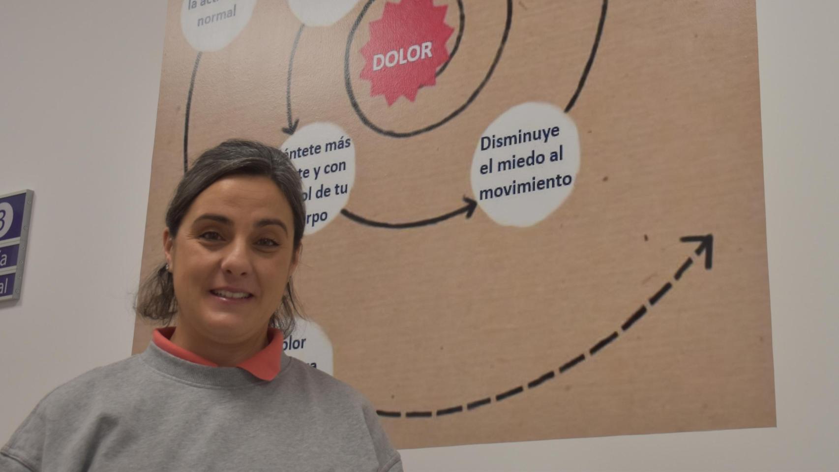 Beatriz posa en las instalaciones de la unidad del dolor en Valladolid