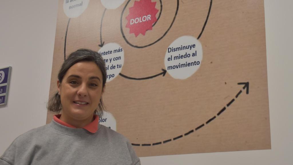 Beatriz posa en las instalaciones de la unidad del dolor en Valladolid