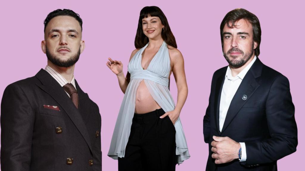C. Tangana, Úrsula Corberó y Fernando Alonso.