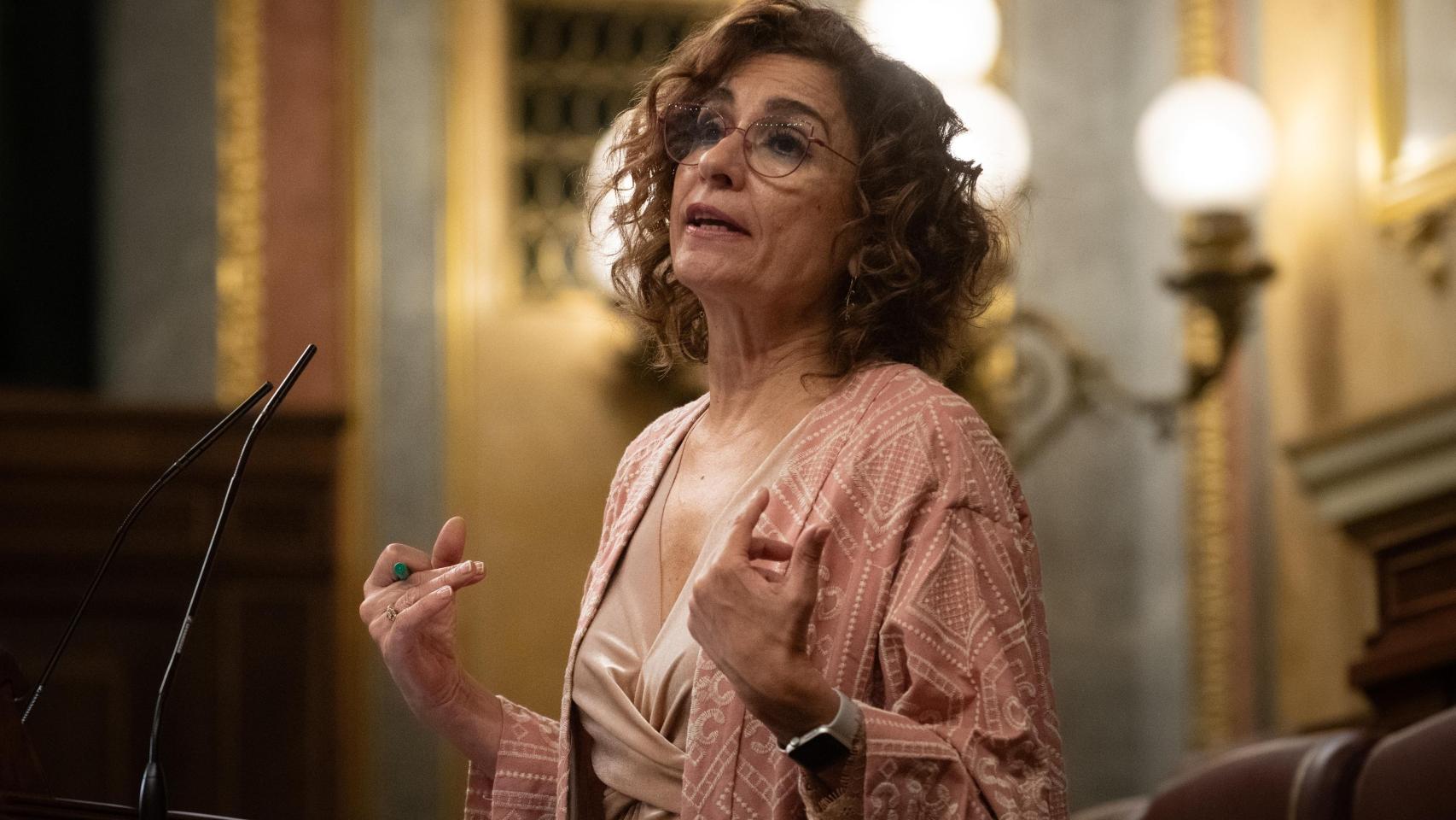 La vicepresidenta primera y ministra de Hacienda, María Jesús Montero, en el Congreso.