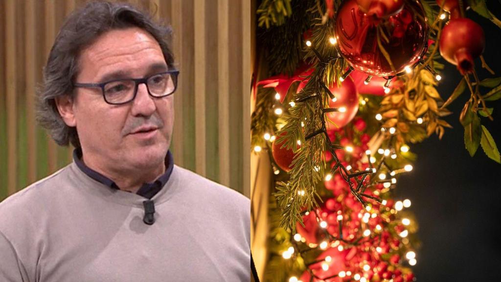 Montaje de Raúl Esteban, jefe de Emergencias, y un árbol de Navidad