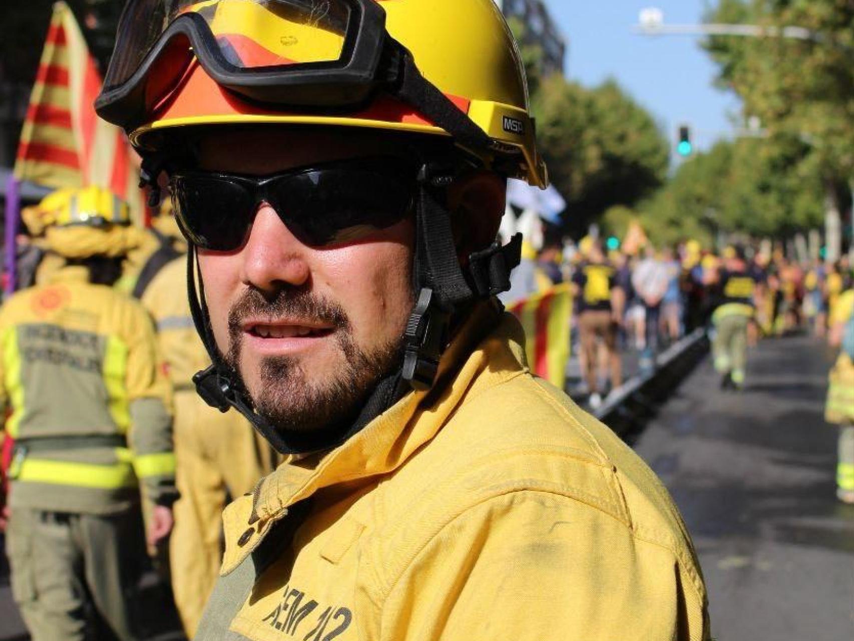 Javier Villanueva, un bombero forestal de Madrid.