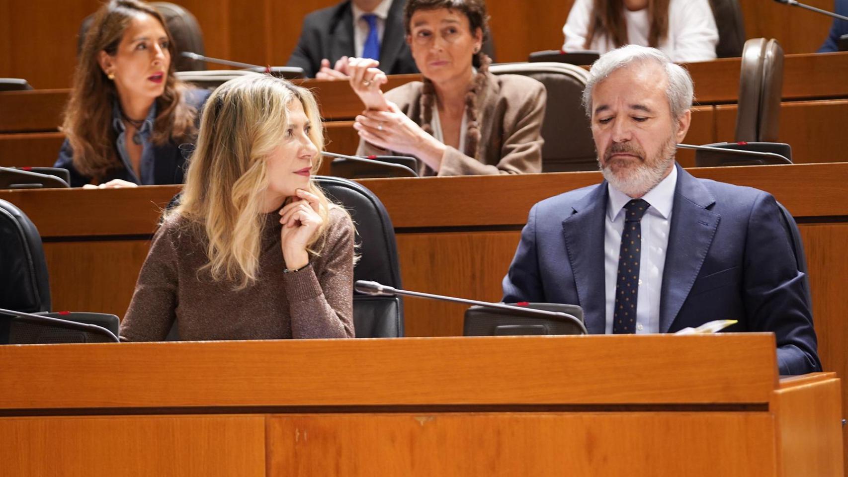 Azcón, este jueves en el pleno de las Cortes de Aragón.