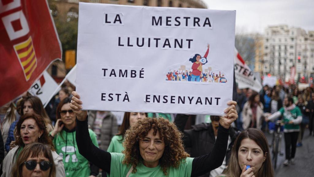 Huelga general en el sistema educativo público no universitario de la Comunitat Valenciana. Efe / Biel Aliño