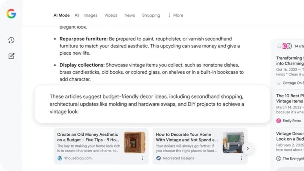 El Modo IA de Google mostrará más enlaces a fuentes y fomentará su uso