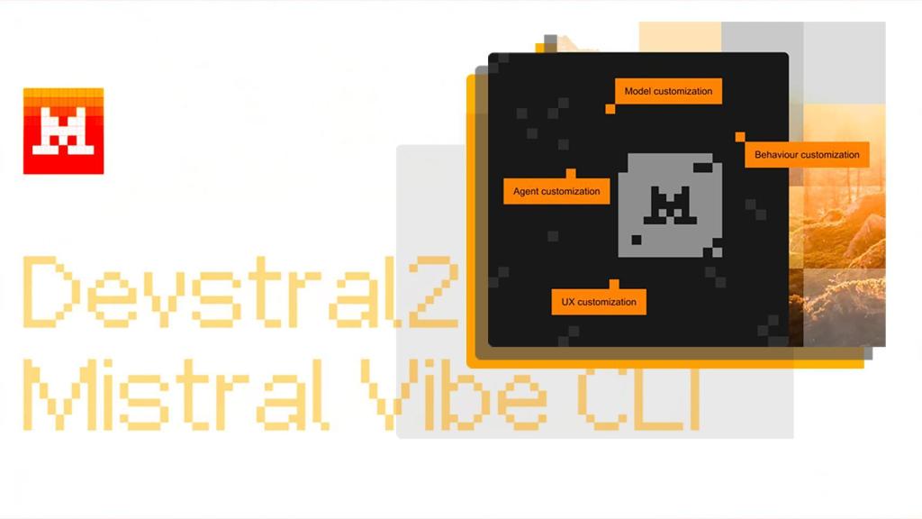 Fotomontaje inspirado en Devstral2 de Mistral Ai