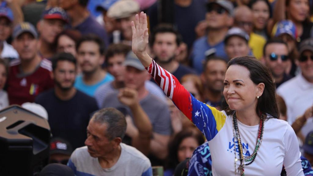 María Corina Machado en un acto reciente en Venezuela.