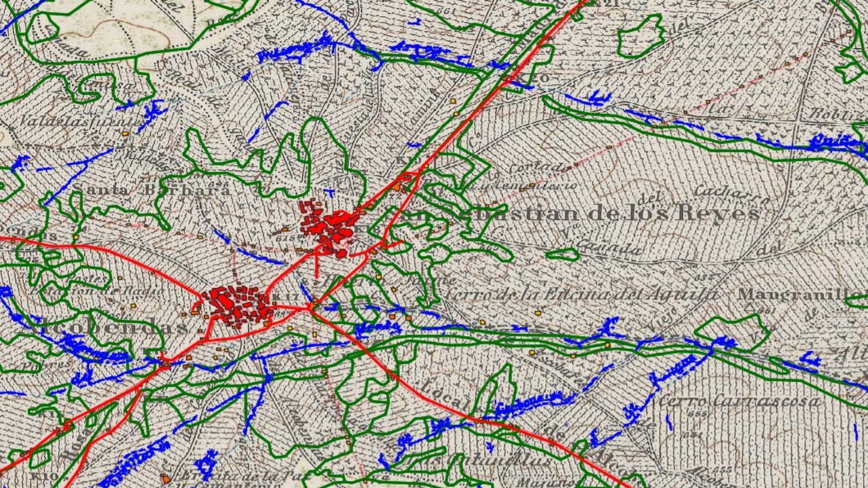 Detalle de un mapa de España del Instituto Geográfico Nacional
