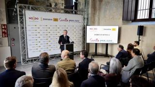 El alcalde de Sevilla en la presentación de 'Hábitat Sevilla'.