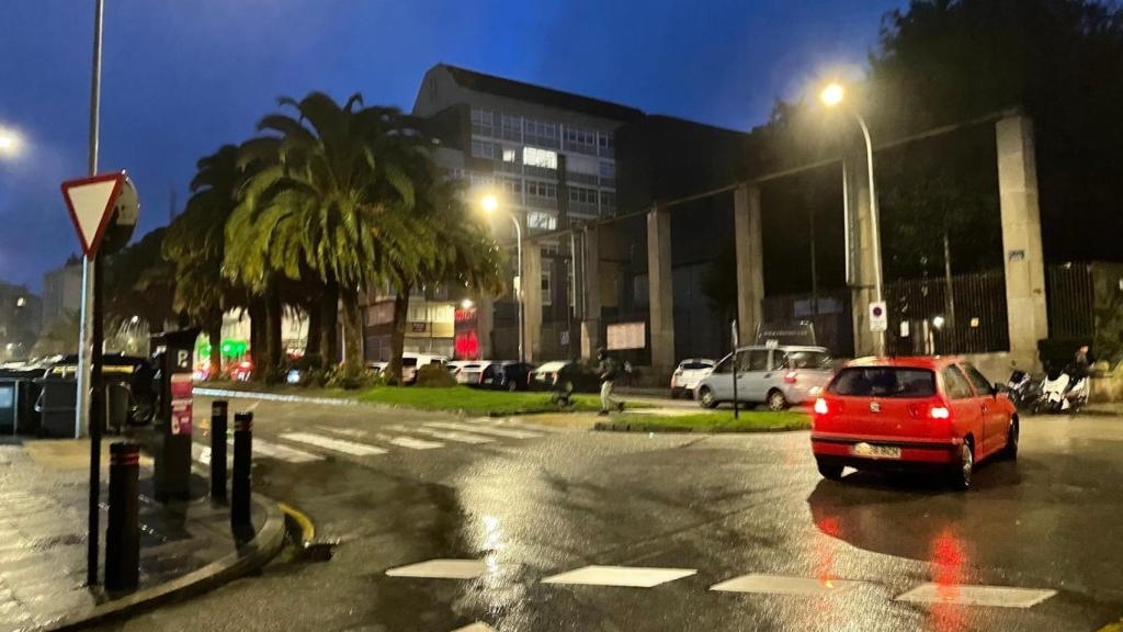 Una calle de A Coruña esta mañana.