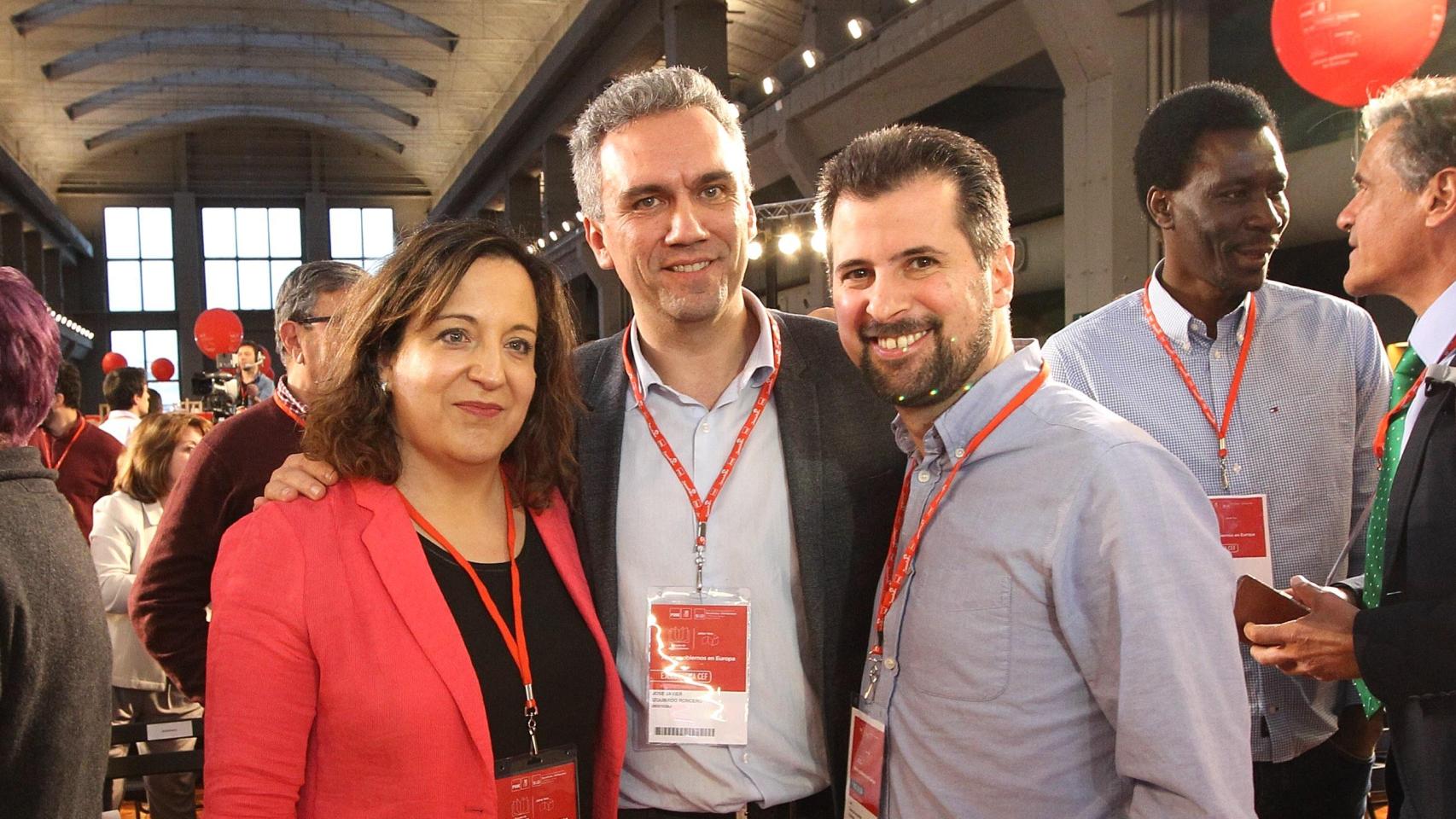 El secretario general del PSCyL, Luis Tudanca, acude a la inauguración de la Escuela de Buen Gobierno del PSOE. En la imagen junto a la presidenta del Grupo Socialista en el Parlamento Europeo y el secretario de Formación del PSOE, Javier Izquierdo.