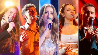 Cristina, Tinho, Olivia, Claudia Arenas y Guille Toledano, finalistas de 'OT 2025'.