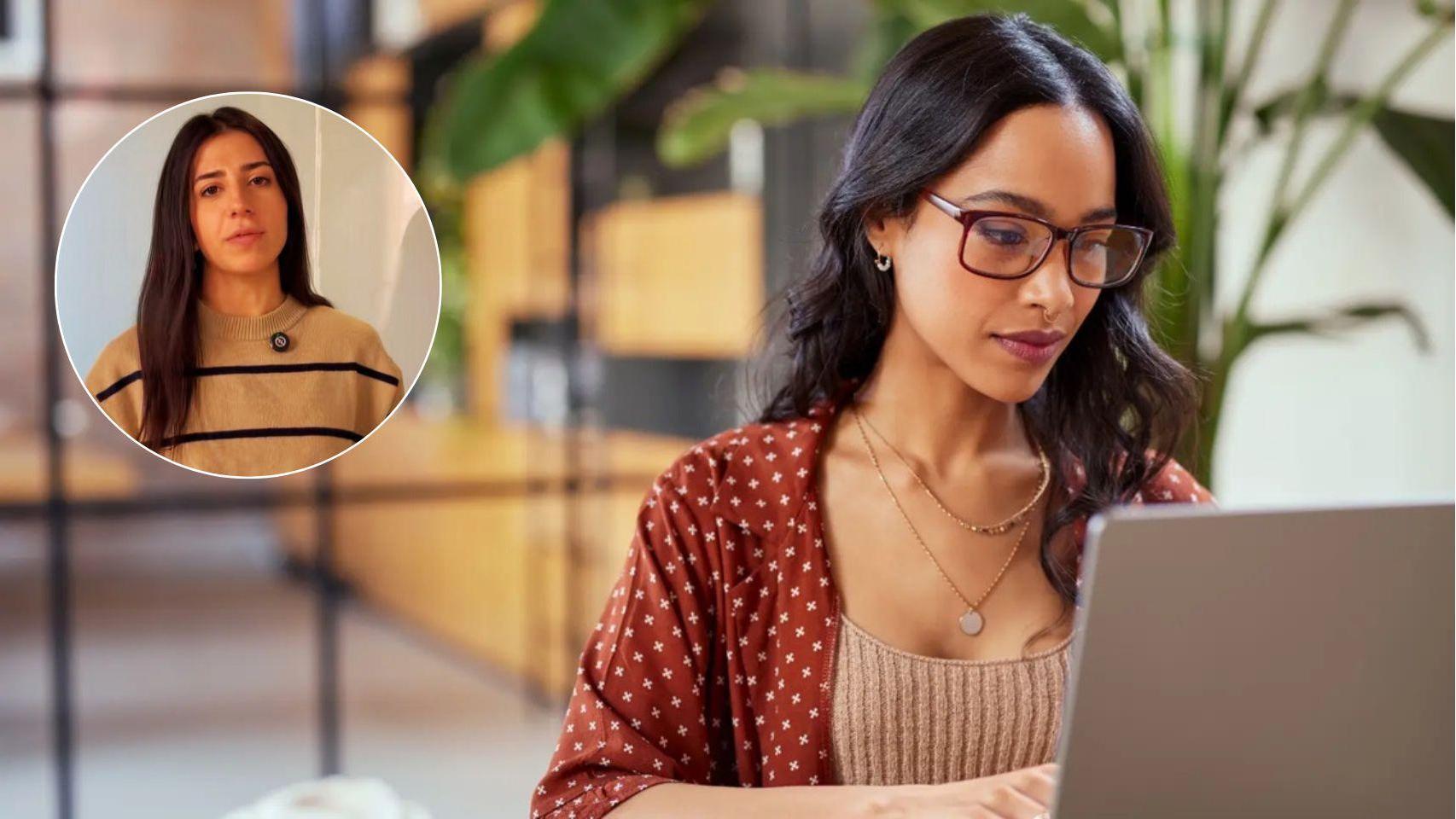 Mujer estudiando y la experta en oposiciones, Sonia Pérez.