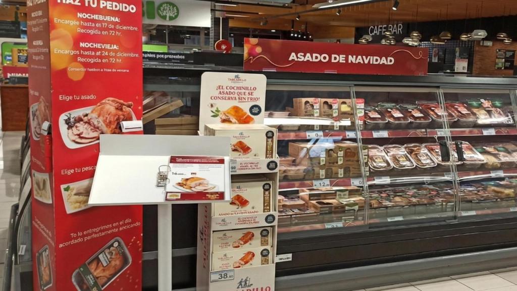 Sección platos preparados en Carrefour donde encargar el asado para Nochebuena y Nochevieja.