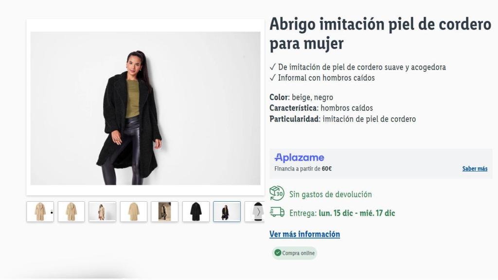 Abrigo imitación piel de cordero para mujer.