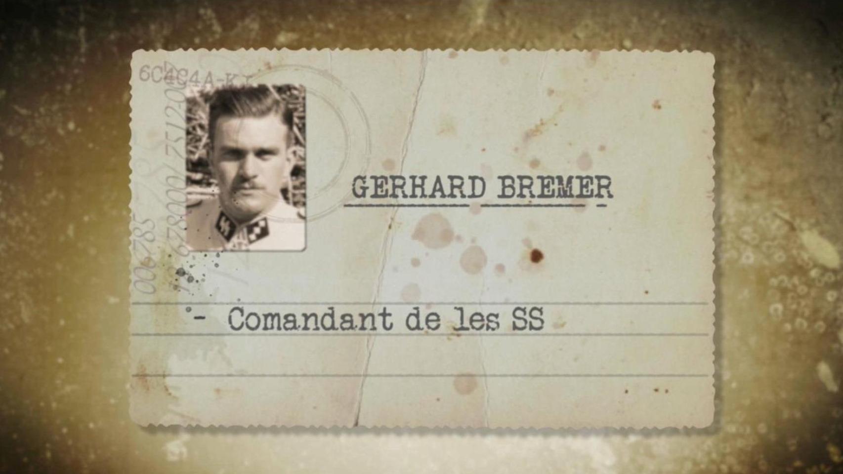 La ficha del militar Gerhard Bremer, en el programa 'Dénia, refugi dels nazis'.