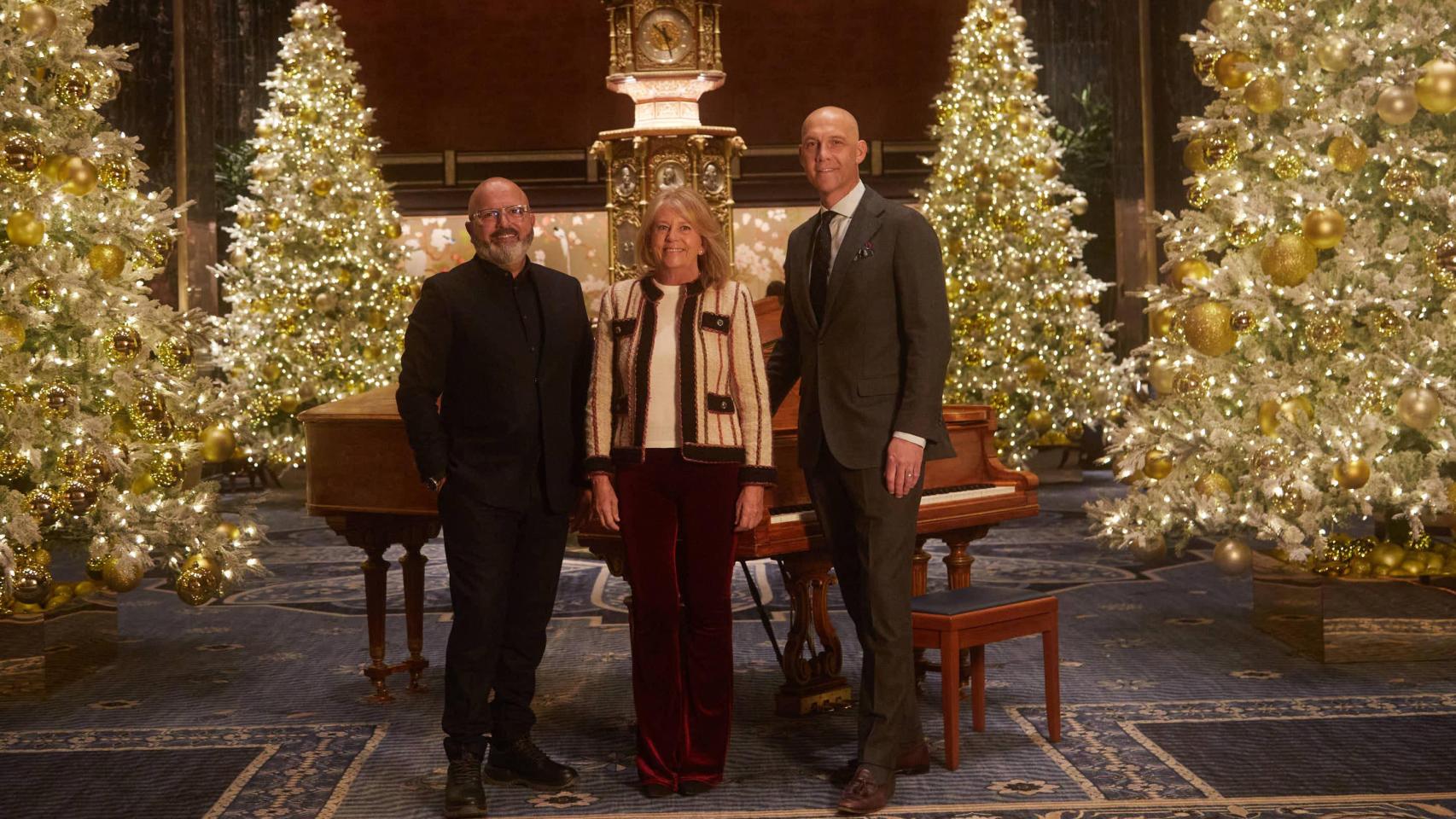 Angeles Muñoz junto a Dan Wakeling y Javier Rodríguez en NUeva York.