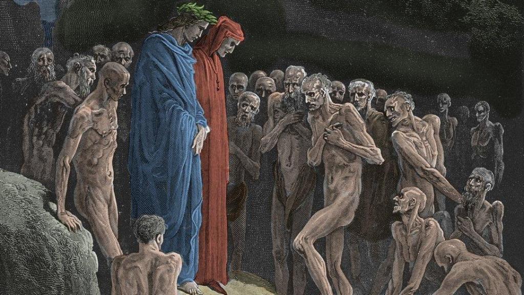 Gustave Doré: Purgatorio, Canto 23, Las almas de los glotones. 1885.