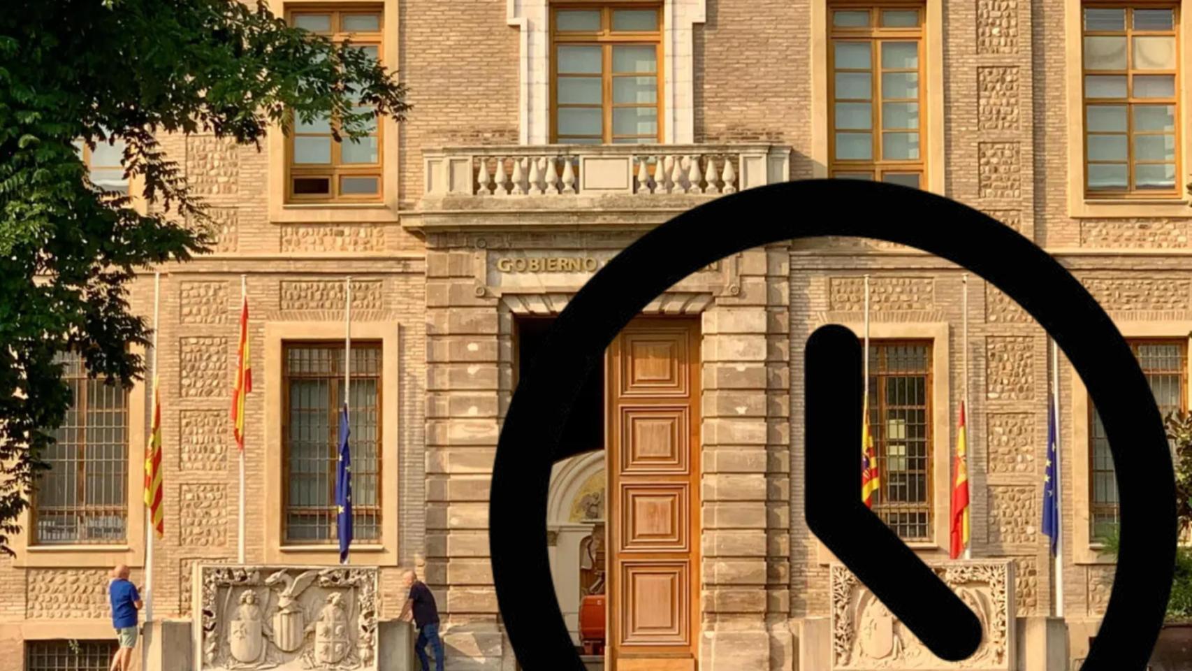 Fachada del Edificio Pignatelli, sede del Gobierno de Aragón.