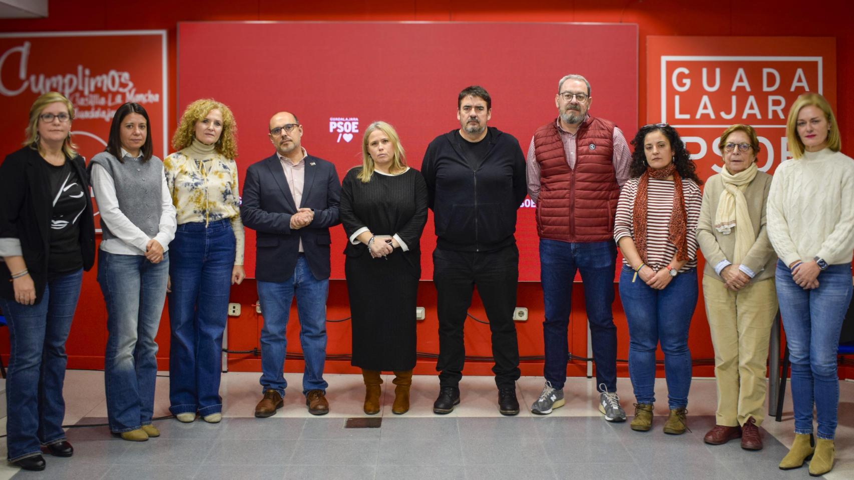 Imagen de la Ejecutiva provincial del PSOE de Guadalajara reunida este viernes.