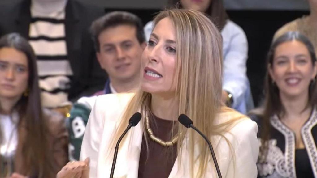 María Guardiola, durante este sábado.