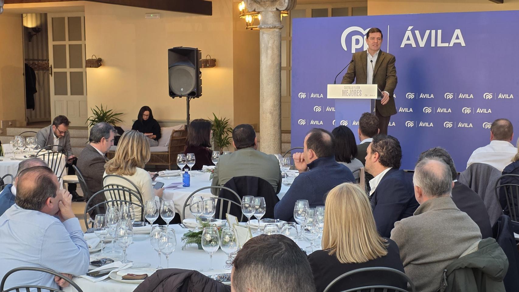 El presidente del Partido Popular de Castilla y León, Alfonso Fernández Mañueco, clausura en Ávila la Junta Directiva