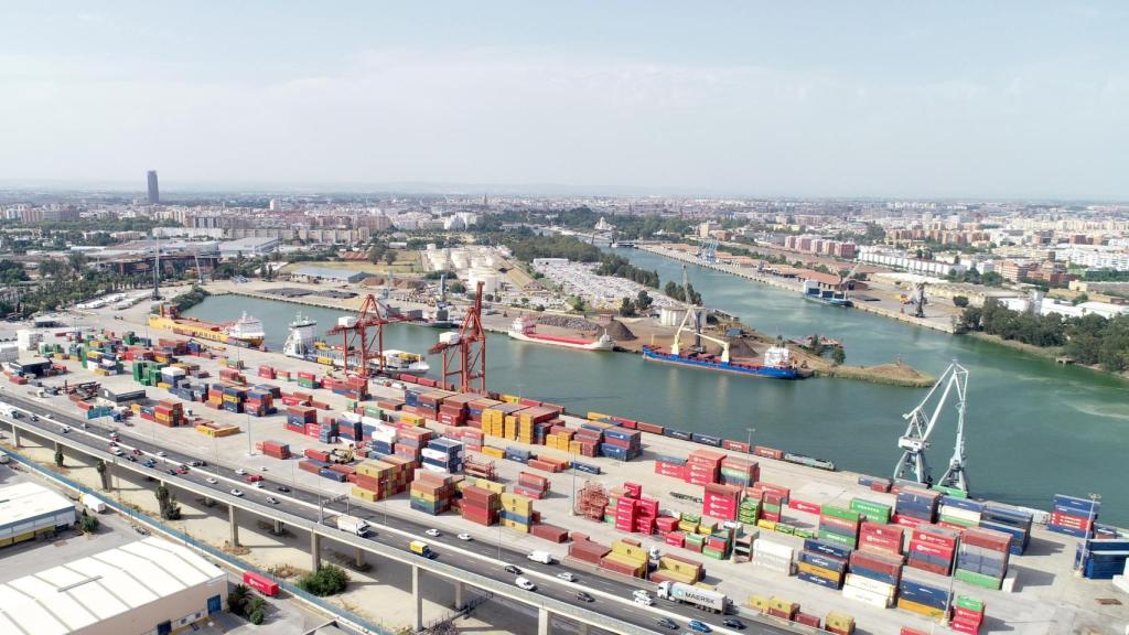 Vista aérea del Puerto de Sevilla