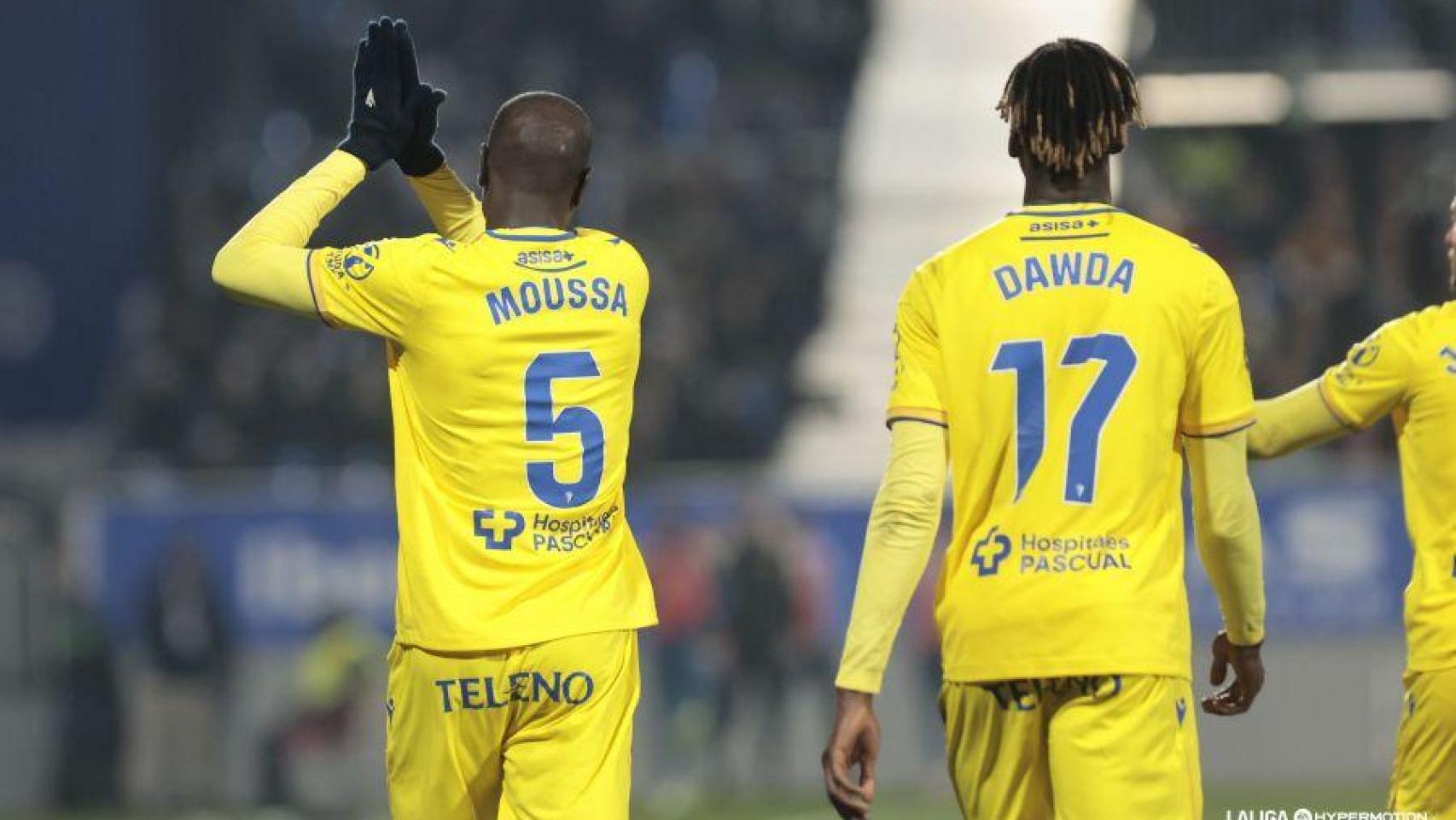 Diakité, tras celebrar el segundo gol del Cádiz.