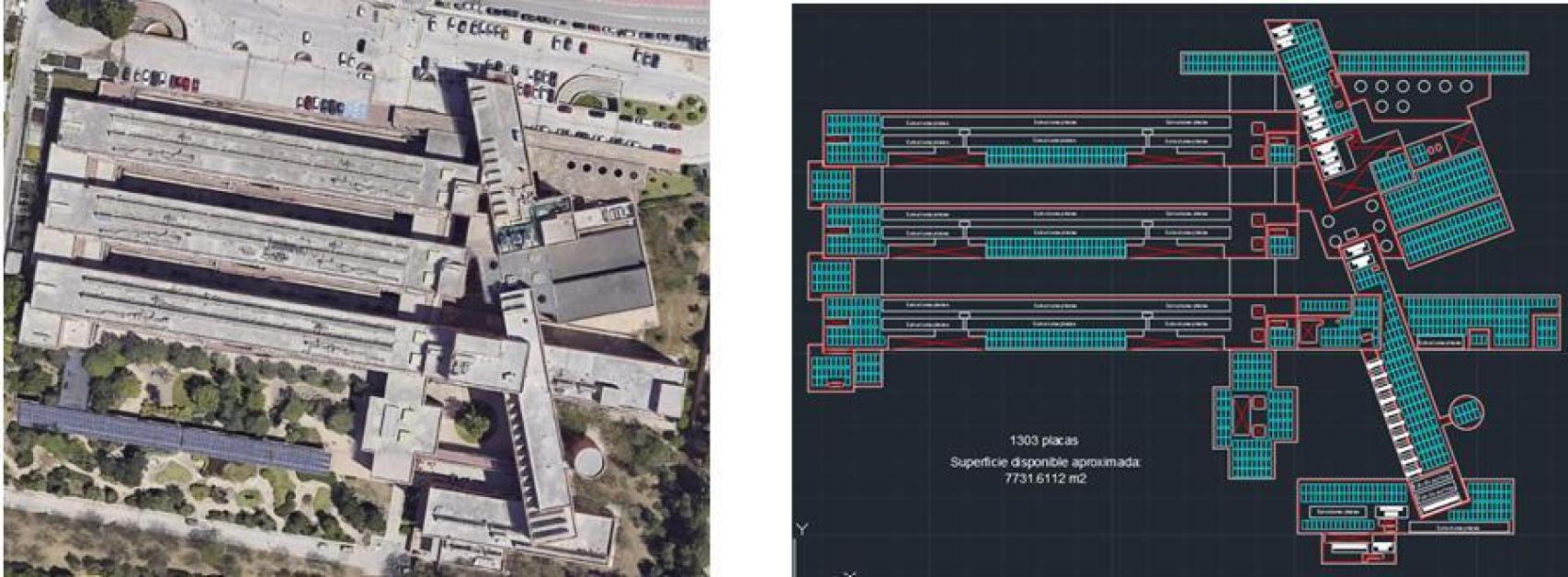 Escuela Ingeniería Telecomunicaciones e Informática: 7.731,61 m2 y 1.304 placas.