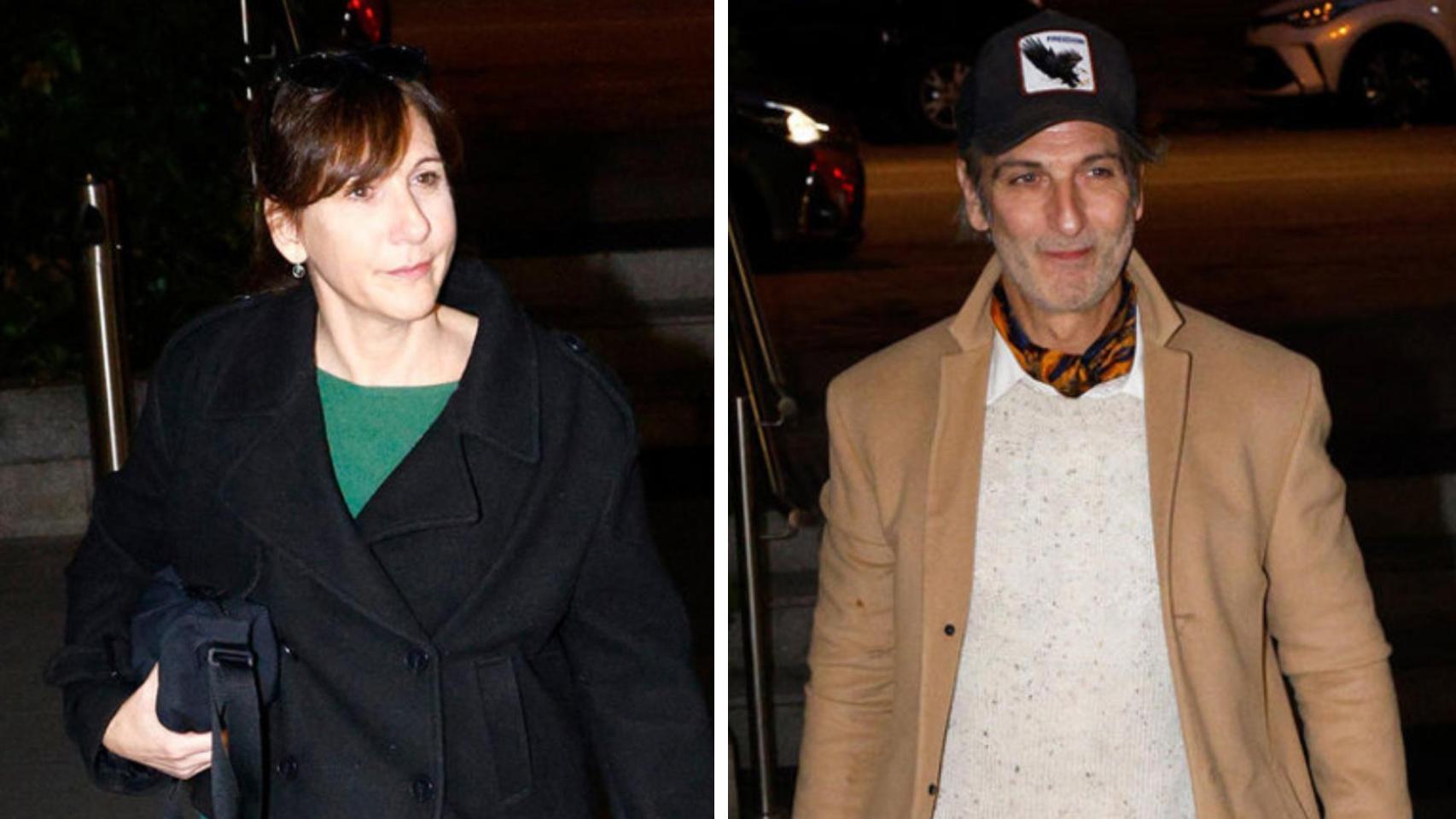 Ernesto y Malena Alterio, en el tanatorio donde se han despedido de su padre, el actor hispanoargentino Héctor Alterio.