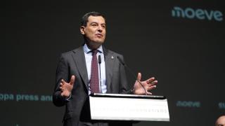 Juanma Moreno, este lunes en Jerez de la Frontera.