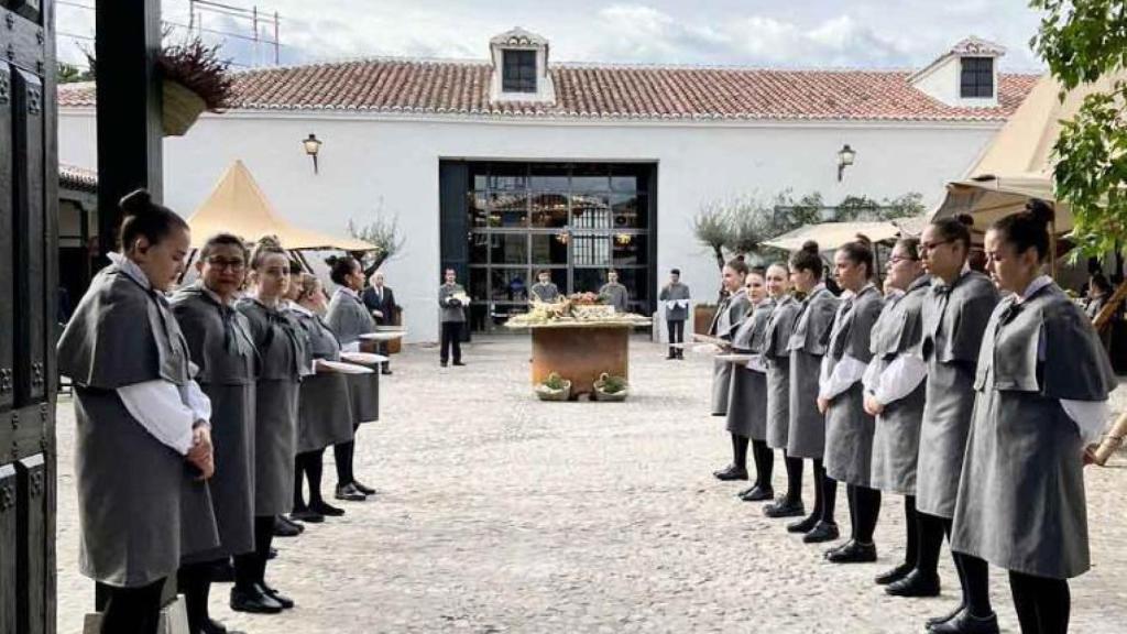 Patio empedrado de La Quinta de Amando.