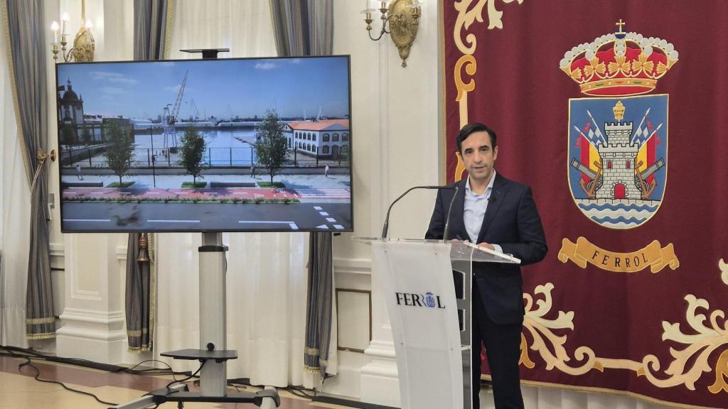 El alcalde de Ferrol, José Manuel Rey Varela, en rueda de prensa.
