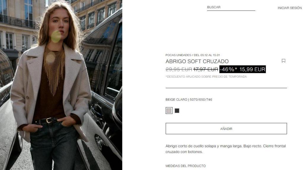 Abrigo soft cruzado. Ref. 5070/650/746